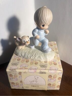Precious Moments 'God's Speed' Boy and Puppy Figurine -